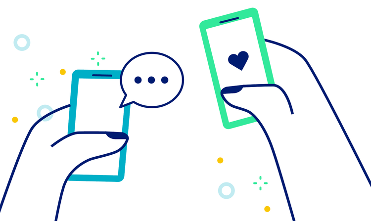Teens messaging on smartphones
